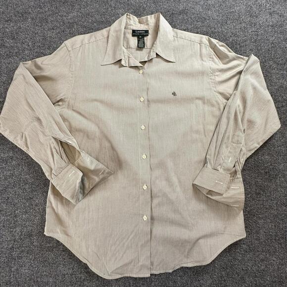 Ralph Lauren Other - Ralph Lauren Striped Cotton Shirt Women’s 14 – Long Sleeve, Button‎ Front Q-18